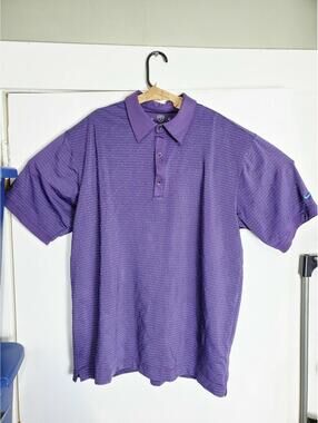L Nike Purple Polo Pattern Shirt: NikeFitDry Large